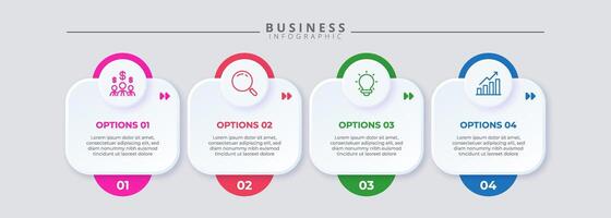 Minimalist timeline infographic template with four steps. vector