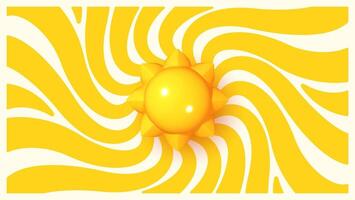 Vintage horizontal background with 3d vibrant sunburst . Stylish and colorful graphic print. vector
