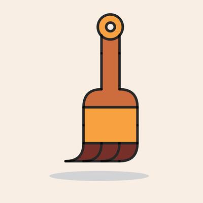 Minimalist Illustration of a Paintbrush on a Neutral Background