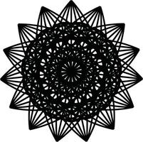 Intricate Black Mandala Design with Geometric Patterns vector