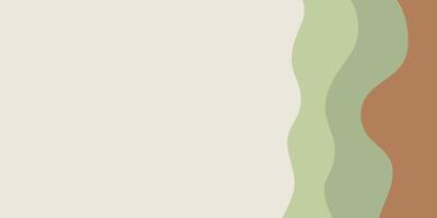A white background with a green and brown line. The line is wavy and it gives a sense of movement and depth to the image vector
