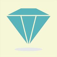 Minimalist Illustration of a Turquoise Diamond on a Beige Background vector