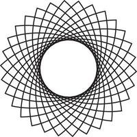 Circular Geometric Pattern Featuring Interwoven Black Lines with Abstract Symmetry. Ornate Mandala Design vector