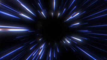 Classical light speed space warp jump effect. video