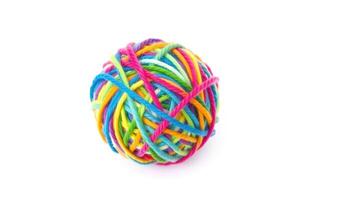 Isolated wool yarn ball on a white background, perfect for crafting, knitting, and crocheting projects, symbolizing creativity and handmade warmth. photo