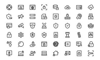 Premium Security Icons bundle. Clean and Editable icons for Surveillance, Protection, Alarm Systems, and Cybersecurity Projects. vector