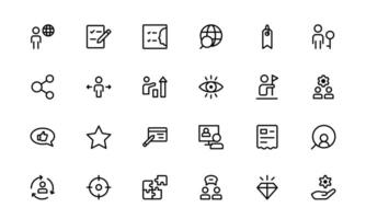 Modern Teamwork Icons package. Professional and Minimalist Vectors for Collaboration, Team Building, and Office Projects