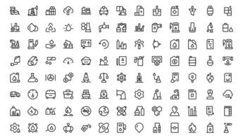 Modern Oil and Gas IconS Set Collection. Professional Energy and Industry Illustrations for Petroleum, Refineries, and Exploration Projects. vector