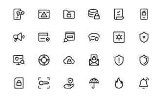 Premium Security Icons package. Clean Vectors for Surveillance, Protection, Alarm Systems, and Cybersecurity Projects.