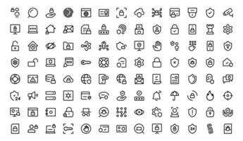Premium Security Icons set. Clean Vectors for Surveillance, Protection, Alarm Systems, and Cybersecurity Projects.
