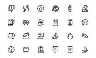 Modern Oil and Gas Icons bundle up. Minimalist, Professional Energy and Industry Illustrations for Petroleum, Refineries, and Exploration Projects. vector