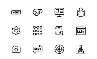 Minimalist Mass Media Icon set pack up. Perfect for News , Media Campaigns, and Broadcasting Design Systems vector