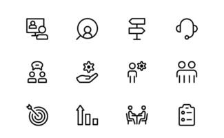 Modern Teamwork Icon Set. Professional and Minimalist Vectors for Collaboration, Team Building, and Office Projects
