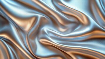 Silver and gold satin fabric drapes. Elegant background texture photo