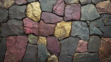 Colorful stone wall texture photo