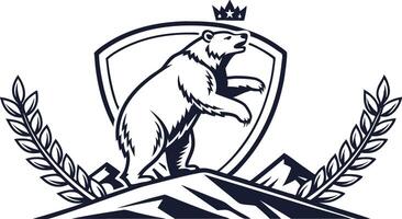 Bear with crown and laurel vector