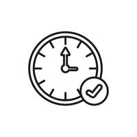 Clock with a check mark, symbolizing completion or timely accomplishment. Suitable for time management, success, and project completion concepts. vector