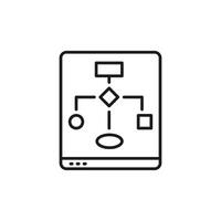 Flowchart diagram on a computer screen, perfect for illustrating processes, business plans, data flow, decisionmaking, strategy, and workflow management. vector