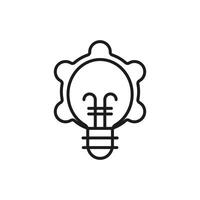 icon development gear. Light bulb with a gear around it, symbolizing innovation and problemsolving. Ideal for engineering, creativity, and business concepts. vector
