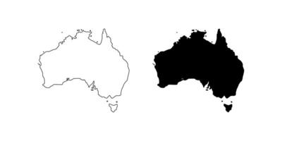 map of australia.with line style and black fill. vector