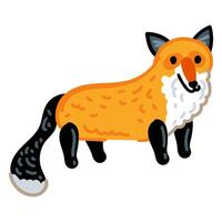 Redhead fox isolated on white background. Funny zoo character vector