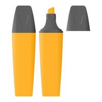 Stationery Orange Highlighter. Highlighter Element in White Background. Simple Highlighter Icon. vector