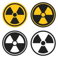 Radiation icon set isolated on white background. vector