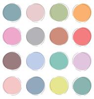 Doodle circles with pastel color palette. vector