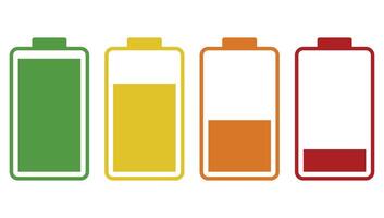 Battery icon set isolated on white background. vector