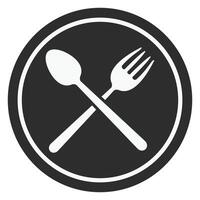 Fork and spoon icon isolated on white background. vector