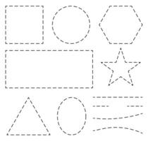 Shapes icon with dotted line isolated on white background. vector