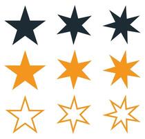 Stars icon collection isolated on white background. vector