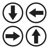 Left right up down arrow navigation direction flat icon isolated on white background. vector