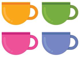 Mug icons set flat isolated on white background. vector