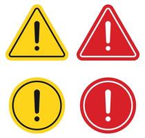Set exclamation mark icon isolated on white background. vector