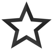 Black outline icon of star isolated on white background. vector