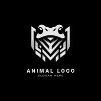 frog logo with sharp geometric vector