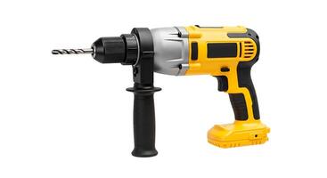 Cordless Power Drill with Battery and Auxiliary Handle on White Background photo