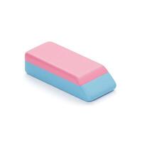 Pink and Blue Eraser Isolated on White Background for Design Projects photo