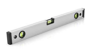 Using a Spirit Level for Accurate Measurement and Alignment on White photo