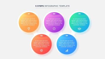 Five 5 Steps Business Infographic Modern Design Template vector