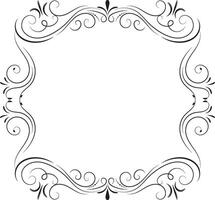 Elegant vintage floral frame with ornate swirls and decorative elements vector