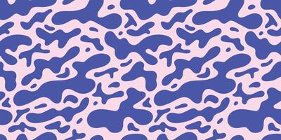 Blue wavy lines abstract background. Trendy psychedelic retro style seamless backdrop. vector
