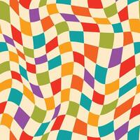 Retro groovy waves. Geometry. Y2K 90s 00s psychedelic texture for textile, paper, fabric. Twisted check . Simple abstract hypnotic surface vector