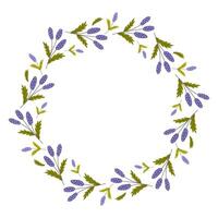 Round frame with lilacs vector