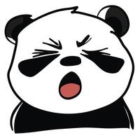 Sleepy cartoon panda yawning with tired expression vector