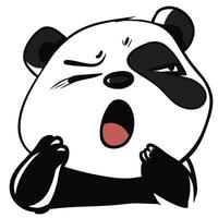 Cute cartoon panda yawning with sleepy expression vector