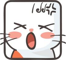 Cute cartoon cat with angry expression shouting vector