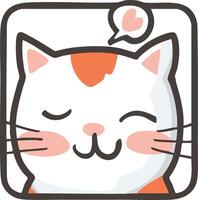 Cute cat illustration with happy expression vector