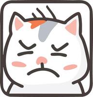 Cute angry cat illustration with grumpy expression vector